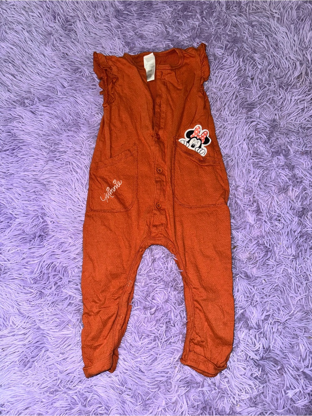 Minnie Mouse Rust Orange Toddler One-Piece Romper